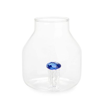 Balvi Vase Blue colour Vase medusa glass conical inside Original decorative vase of flowers Borosilicate 15x13x13 cm
