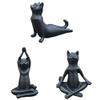 Artgenius Collective Yoga Cat Statue,Namaste Spiritual Home Decor Yoga Animal Figurine-Great Decor for Desktop, Bookshelf,Yoga Practice Room (Set of 3) view 1