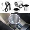 12V Electric Kettle, 350ML + 150ML Stainless Steel Car Electric Kettle Coffee Tea Water Heating Cup Silver view 4
