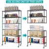 6 Tier Wire Shelving Unit Rack, NSF Heavy Duty Height Adjustable Storage Shelf Metal Shelving with Wheels/Feet Levelers for Garage Kitchen Office Commercial Shelving - 18"x48"x82" Black view 3