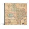 Wall Art Giant 1858 Map Of Texas Canvas Print, Texas Wall Art For Home Or Office 22X24 Inches view 1