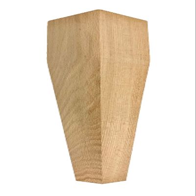 Highland Manor Wood Products Narrow 4 Sided Tapered Coffee Table Leg - 18" Tall x 3" Wide (Oak) (1 Leg)