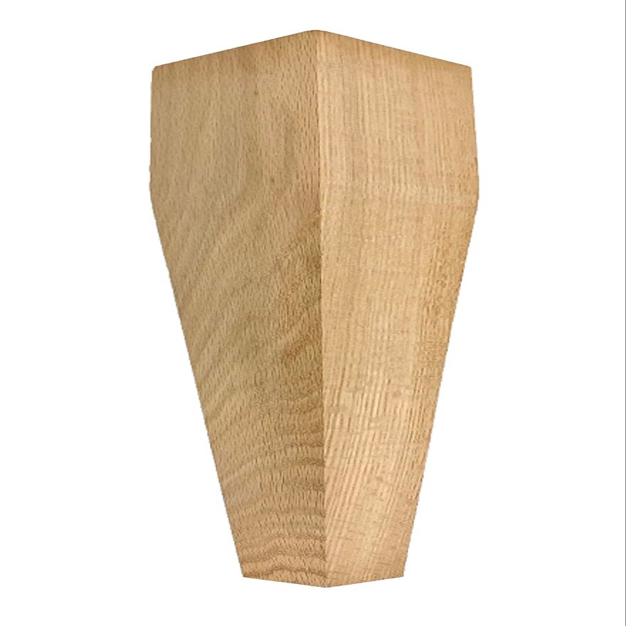 Highland Manor Wood Products Narrow 4 Sided Tapered Coffee Table Leg - 18" Tall x 3" Wide (Oak) (1 Leg)