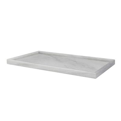 Natural Marble Stone Tray - Hand Carved, Polished Marble Bathroom Tray w/Non-Slip Rubber Pads  Compact Marble Vanity Tray in 3 Shapes - Versatile, Luxury Stone Tray for Bathroom, Kitchen & More