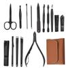 Manicure Set Nail Clippers Pedicure Kit,Stainless Steel Manicure Kit, Portable Travel Nail Manicure/Pedicure Tools Kit with Leather Case for Travel Men Women,Blue view 2