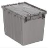 Attached Lid Container,Tote,Gray view 1