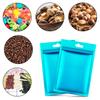 Hestya 200 Pieces Film Resealable Bags Polyester Odor Proof Bags Aluminum Foil Food Storage Metallic Flat Zipper Sealable Pouch for Small Business Candy Sample Packaging(8 x 13 cm,Blue) view 3