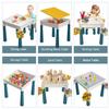 burgkidz Kids 5-in-1 Multi Activity Table Set - Building Block Table with Storage - Play Table Includes 1 Chair and 128 Pieces Compatible Large Bricks Building Blocks for Ages 2 and Up (Macaron) view 2