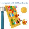 burgkidz Kids 5-in-1 Multi Activity Table Set - Building Block Table with Storage - Play Table Includes 1 Chair and 128 Pieces Compatible Large Bricks Building Blocks for Ages 2 and Up (Macaron) view 3