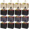 DIOMMELL 16 Pack Reusable Grocery Bags Large Foldable Heavy Duty Shopping Tote Produce Bag with Reinforced Handles for Groceries Clothes Vegetables Fruit, Black Gery Beige view 1