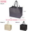 DIOMMELL 16 Pack Reusable Grocery Bags Large Foldable Heavy Duty Shopping Tote Produce Bag with Reinforced Handles for Groceries Clothes Vegetables Fruit, Black Gery Beige view 2