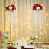 29.5in Gold Wedding Centerpieces for Table, 2Pcs Tall Vases Wedding Centerpieces with Sparkling Crystal Beads, Metal Flower Stand for Wedding Reception Birthday Party Events Home Decor view 2