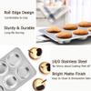 TeamFar 2 Packs Muffin Pan, Stainless Steel Muffin Cupcake Pan Tin Tray for Baking, for Mini Cakes/Tarts/Quiche, Healthy & Sturdy, Oven & Dishwasher Safe (6-Cup) view 2