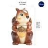 Bico Squirrel 8 inch Air Tight Cookie Jar, Hand Painted Ceramic Container, Dishwasher Safe view 2