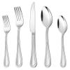 40-Piece Silverware Set, HaWare Stainless Steel Flatware Service for 8, Pearled Edge Tableware Cutlery Include Knife/Fork/Spoon, Beading Eating Utensil for Home, Mirror Polished, Dishwasher Safe view 1