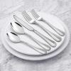 40-Piece Silverware Set, HaWare Stainless Steel Flatware Service for 8, Pearled Edge Tableware Cutlery Include Knife/Fork/Spoon, Beading Eating Utensil for Home, Mirror Polished, Dishwasher Safe view 3