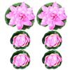 POPETPOP 6PCS Lotus Fake Pond Plants - Artificial Floating Water Lily Lotus Pool Decor - Realistic Water Lily Pads for Home Outdoor Patio Aquarium Wedding Party Decorations view 1