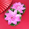 POPETPOP 6PCS Lotus Fake Pond Plants - Artificial Floating Water Lily Lotus Pool Decor - Realistic Water Lily Pads for Home Outdoor Patio Aquarium Wedding Party Decorations view 4