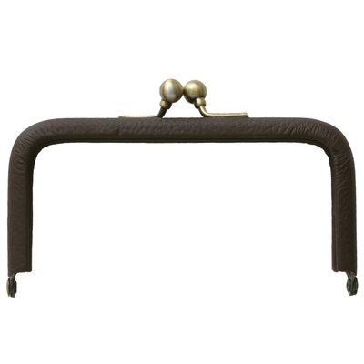 NBK TAK1-C Leather Frame Base, Approx. W 3.9 x H 2.0 inches (10 x 5 cm), 1 Piece, Chocolate/Metal Fittings, AG