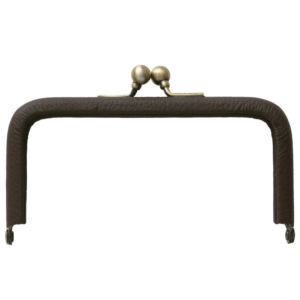 NBK TAK1-C Leather Frame Base, Approx. W 3.9 x H 2.0 inches (10 x 5 cm), 1 Piece, Chocolate/Metal Fittings, AG
