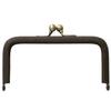 NBK TAK1-C Leather Frame Base, Approx. W 3.9 x H 2.0 inches (10 x 5 cm), 1 Piece, Chocolate/Metal Fittings, AG view 1