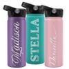Personalized Water Bottle with Straw Lid, 18 Oz. & 9 Colors - Gifts for Him, Birthday Gifts for Women | Custom Stainless Steel Sports Water Bottle w/Name, Text - Double Wall Insulated view 1