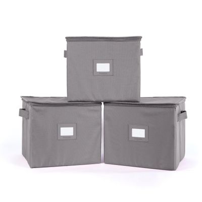 Covermates Keepsakes - Zip-Top Storage Box - Heavy Duty Polyester- Reinforced Handles - Stackable Design - Indoor Storage, Graphite