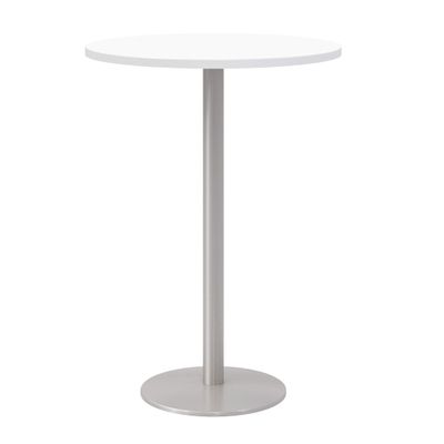 Olio Designs Pedestal Dining Table, 30" Dia, Designer White