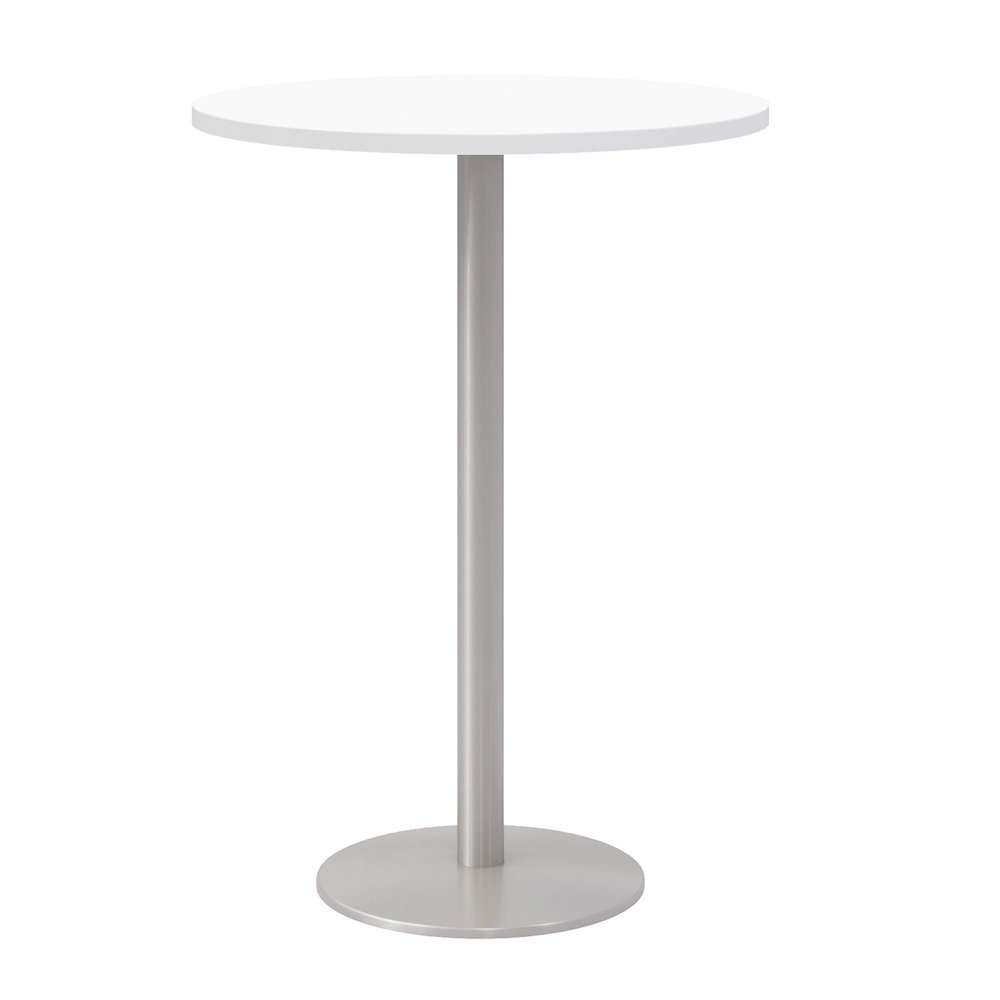 Olio Designs Pedestal Dining Table, 30" Dia, Designer White