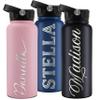 Personalized Water Bottle with Straw Lid, 32 Oz. & 9 Colors - Gifts for Him, Birthday Gifts for Women | Custom Stainless Steel Sports Water Bottle w/Name, Text - Double Wall Insulated view 1