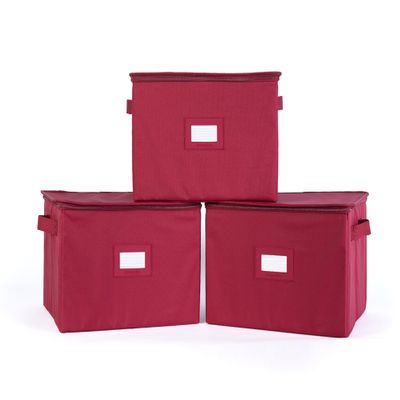 Covermates Keepsakes - Zip-Top Storage Box - Heavy Duty Polyester- Reinforced Handles - Stackable Design - Indoor Storage, Scarlett Red