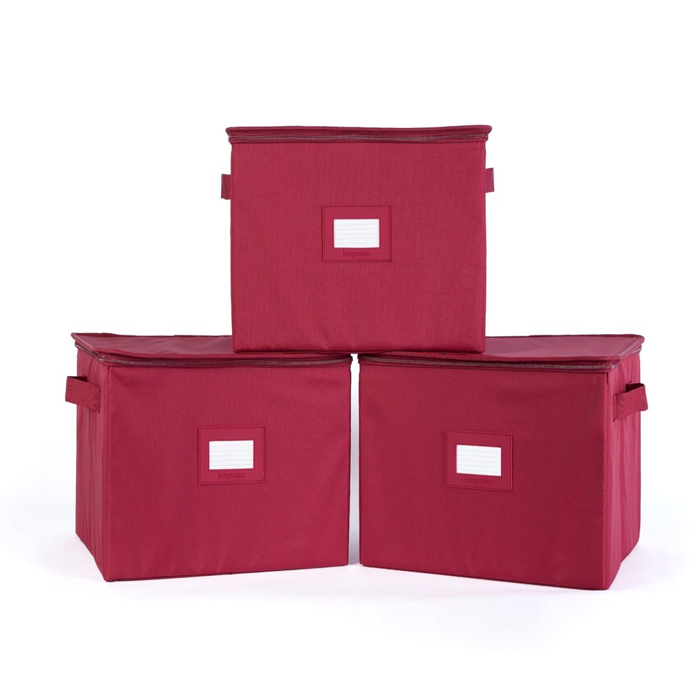 Covermates Keepsakes - Zip-Top Storage Box - Heavy Duty Polyester- Reinforced Handles - Stackable Design - Indoor Storage, Scarlett Red