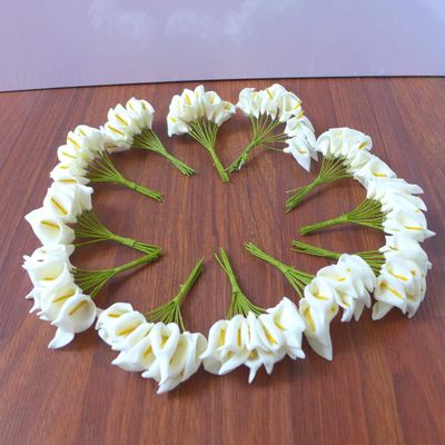 Artificial Flowers 12 Sets of 144 Pieces Miniature Calla Lily Flower Wedding Box Realistic Flower Arrangements Craft Art Decor Plant for Indoor Outdoor Decoration