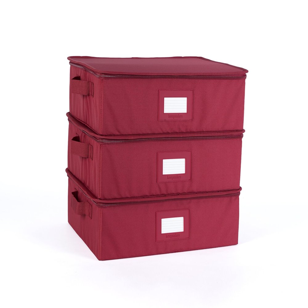 Covermates Keepsakes - Zip-Top Storage Box - Heavy Duty Polyester- Reinforced Handles - Stackable Design - Indoor Storage, Scarlett Red