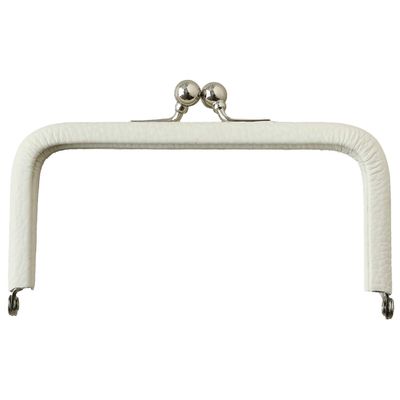 NBK TAK1-W Leather Frame Base, Approx. W 3.9 x H 2.0 inches (10 x 5 cm), 1 Piece, White/Metal Fittings, S