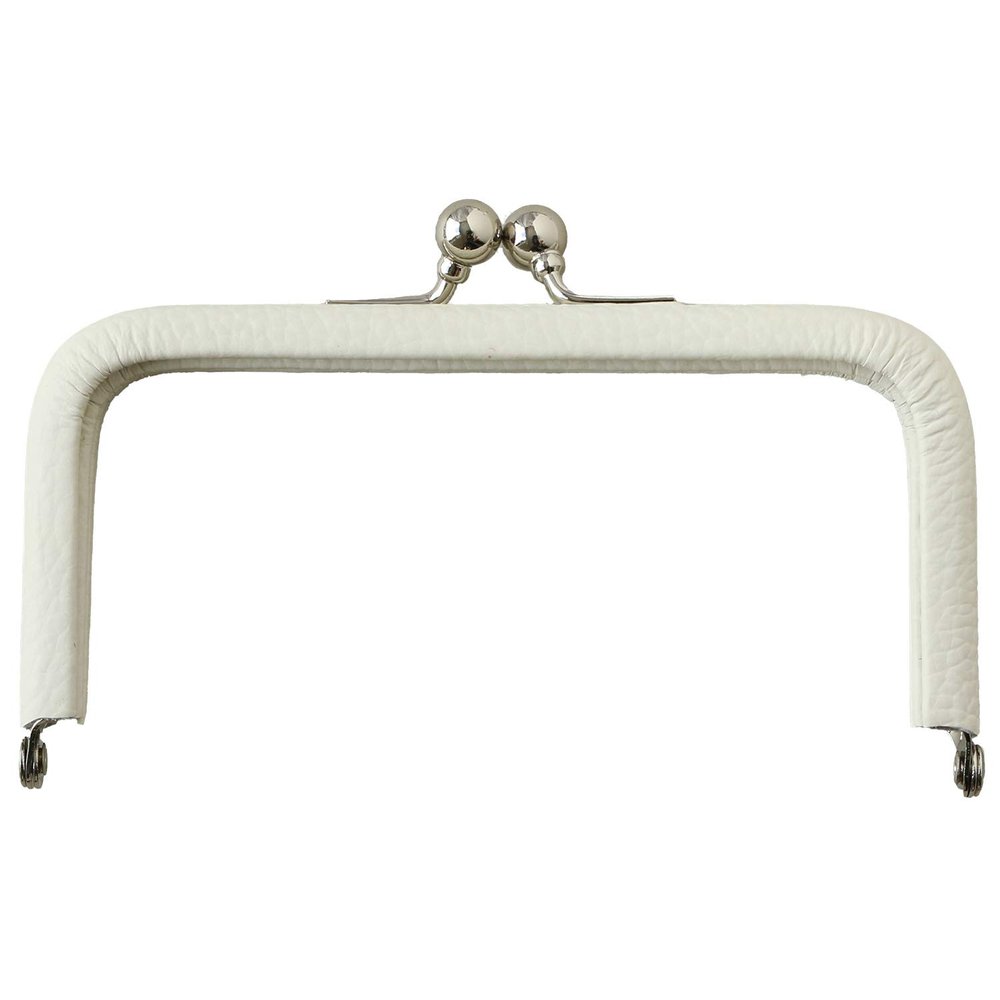 NBK TAK1-W Leather Frame Base, Approx. W 3.9 x H 2.0 inches (10 x 5 cm), 1 Piece, White/Metal Fittings, S