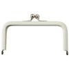NBK TAK1-W Leather Frame Base, Approx. W 3.9 x H 2.0 inches (10 x 5 cm), 1 Piece, White/Metal Fittings, S view 1