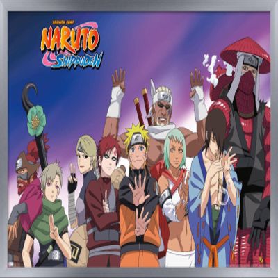 Naruto Shippuden - Together Wall Poster, 22.4L" x 14.7W", Silver Framed Version