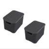 BranQ - Home essential Rattan Basket Set of 3 Size L 19 L, Plastic PP, Charcoal, 38x27,8x18,5 cm (LxBxH) view 1