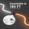 Shine Decor 82FT/25M LED Neon Rope Lights, Warm White AC 110V-120V Neon Strip Lights, 8x16mm Cuttable Waterproof SMD2835 120LEDs/M Indoor Outdoor Light Strips, DIY Ambiance Lighting Decoration view 3
