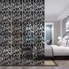 ANMINY 24 PCS Hanging Room Divider Flower Carving Pattern Panels Decorative Wall Screen Panel Hollow Out Design for Living Dining Room Kitchen Bedroom Office Bar Restaurant Home Hotel Decor - Black view 1