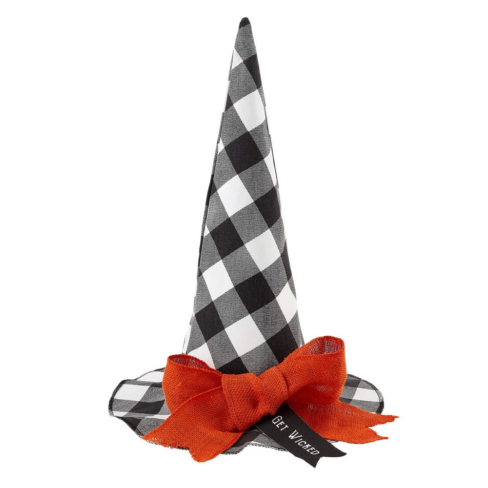 Mud Pie Witch Hat Halloween Table Sitter, Large 9" x 5" Dia, Black (40030063L)