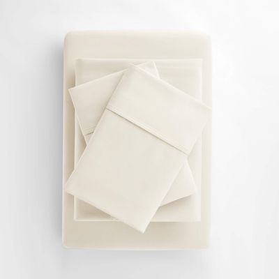 800-Thread-Count 5-Pc Split King Ivory Sheet Set-100% Egyptian Cotton Bed Sheets, Split King Sheets Sets for Adjustable Beds, Long Staple Cotton Split Sheets, 24'' Deep Pockets
