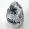 2.2lb 4.25" Ice Sky Blue Celestite Crystal Egg Natural Quartz Mineral Geode Sparkling Druzy Celestine Stone Egg - Madagascar + Stand view 1