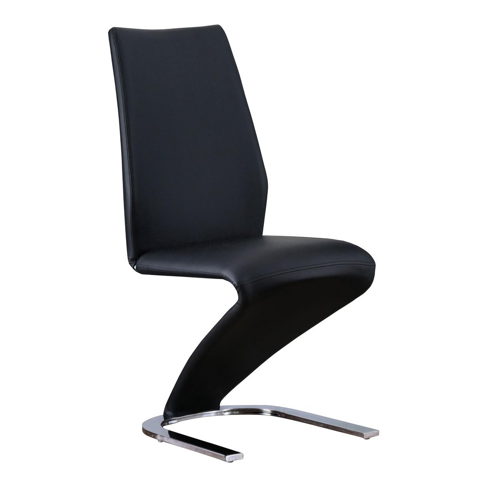 24/7 Shop at Home Bestada Transitional Leatherette Upholstered Side Chair, Black (Set of 2)