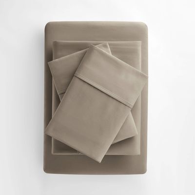Top Split King Sheets-Taupe- 800 TC 100% Egyptian Cotton Bed Sheets, Top Split Head King Sheets Sets for Adjustable Beds, Split Top King Fitted Sheet, Fits Mattress Upto 24'' Deep Pockets