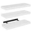 AMADA HOMEFURNISHING Floating Shelves, Wall Shelves for Bathroom/Living Room/Bedroom/Kitchen Decor, White Shelves with Invisible Brackets Set of 3 - AMFS08 view 1
