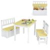Costzon 2 in 1 Kids Table and Chair Set, Wood Activity Table with Toy Storage Bench & 2 Chairs for Children Reading, Arts, Crafts, Snack Time, Homework, Playroom, Toddler Table and Chairs (Natural) view 1