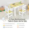 Costzon 2 in 1 Kids Table and Chair Set, Wood Activity Table with Toy Storage Bench & 2 Chairs for Children Reading, Arts, Crafts, Snack Time, Homework, Playroom, Toddler Table and Chairs (Natural) view 3