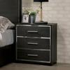 HOMES: Inside + Out Regala Contemporary Wood 3-Drawer Nightstand, Warm Gray view 2